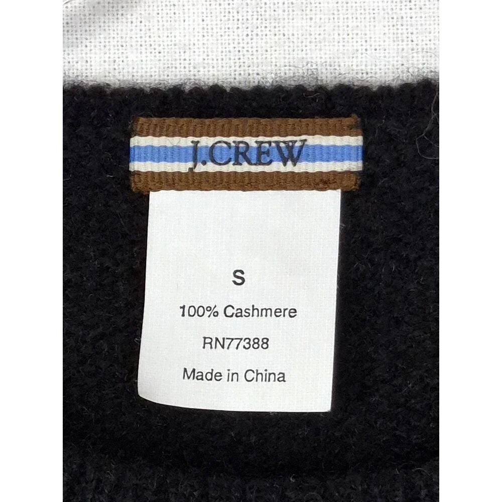 Vintage J.Crew Womens Black Cashmere Sweater Long Sleeve Lightweight Minimalist
